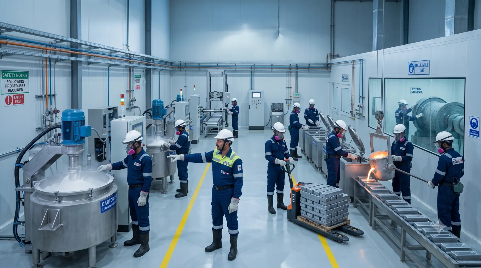 Lead oxide and alloy preparation in the Boson factory
