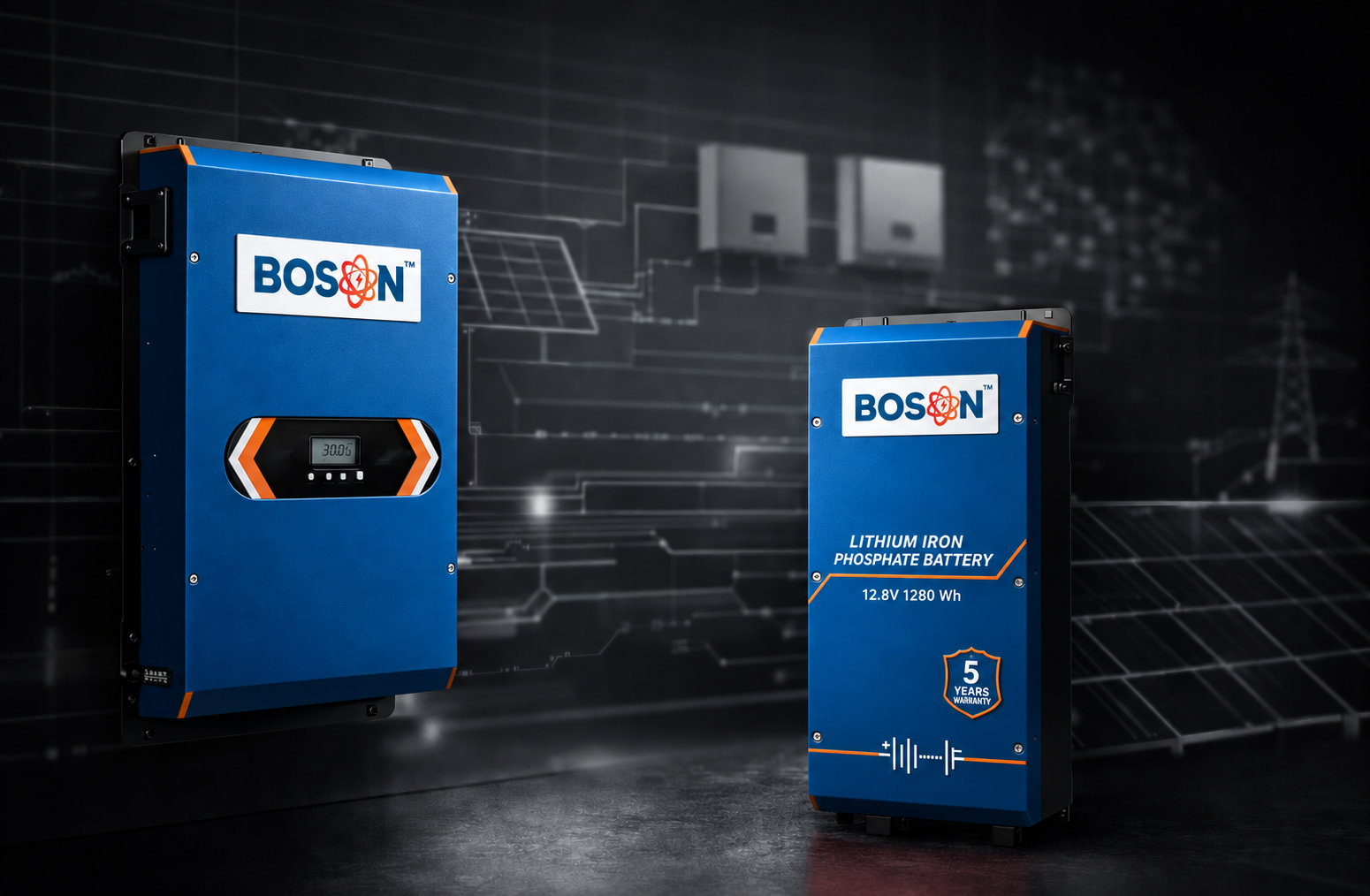 Boson lithium iron phosphate battery and inbuilt inverter